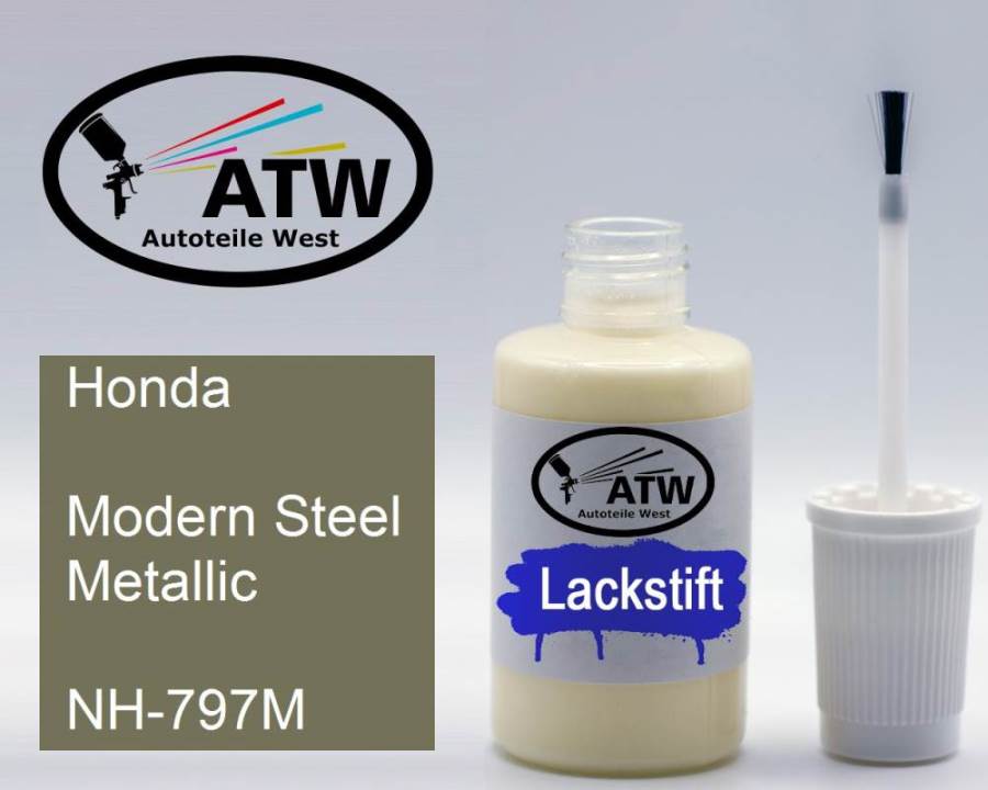 Honda, Modern Steel Metallic, NH-797M: 20ml Lackstift, von ATW Autoteile West.